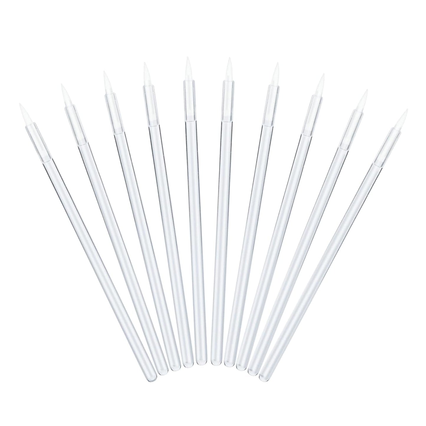 G2PLUS 100PCS Disposable Liner Brushes, Eyebrow and Liner Brush Applicator, Cosmetic Eye Wands for Lip Liners, Eye Makeup, Eyelashes and Detail Painting (Crystal Transparent)