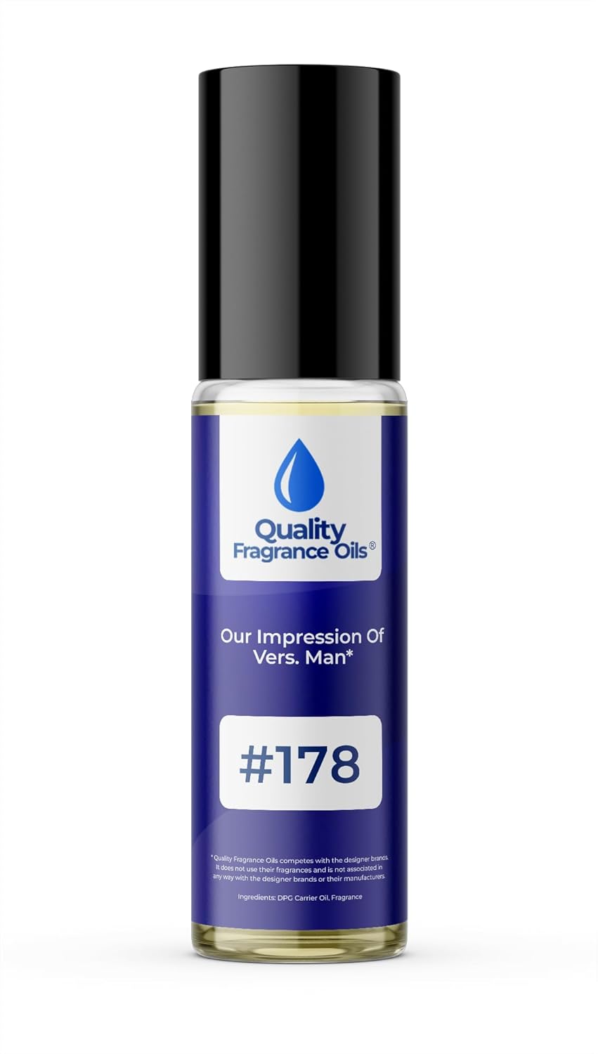 Quality Fragrance Oils' Vers. Man Impression #178 | Long-Lasting Perfume Oil, Alcohol-Free, Strong Scent, 10ml Roll-On | Affordable Alternative to Designer Fragrances
