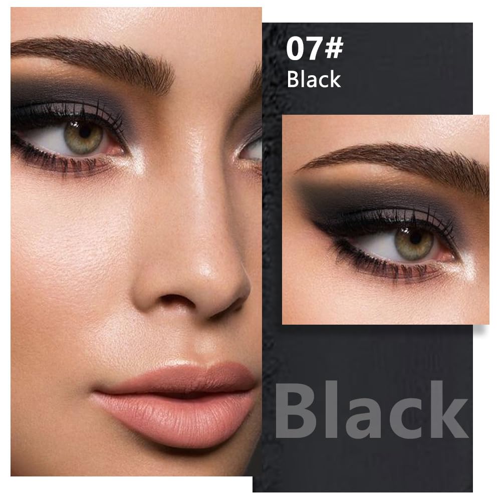 Matte Single Eye Shadow Palette Makeup, Matte Black Monochrome Eyeshadow For Old Women, Mini Pressed Monochrome Pigmented Waterproof Sombras Para Ojos,Vegan, Talc, Paraben&Cruelty Free, 07