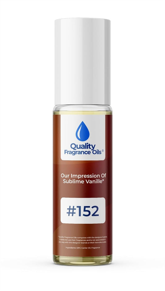 Quality Fragrance Oils' Sublime Vanilla Impression #152 | Long-Lasting Perfume Oil, Alcohol-Free, Strong Scent, 10ml Roll-On | Affordable Alternative to Designer Fragrances