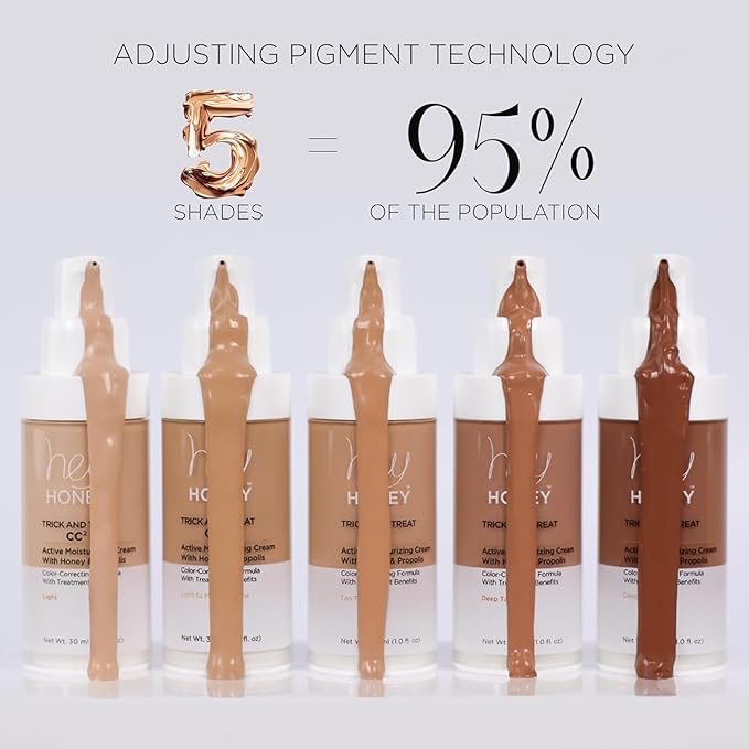 Hey Honey Trick and Treat CC² Cream SPF 46 | Active Moisturizing Color Correcting Cream with Honey & Propolis | Best Cover For Rosacea, Skin Redness & Mature Skin | Cruelty-Free | 1 oz (Fair Tone)