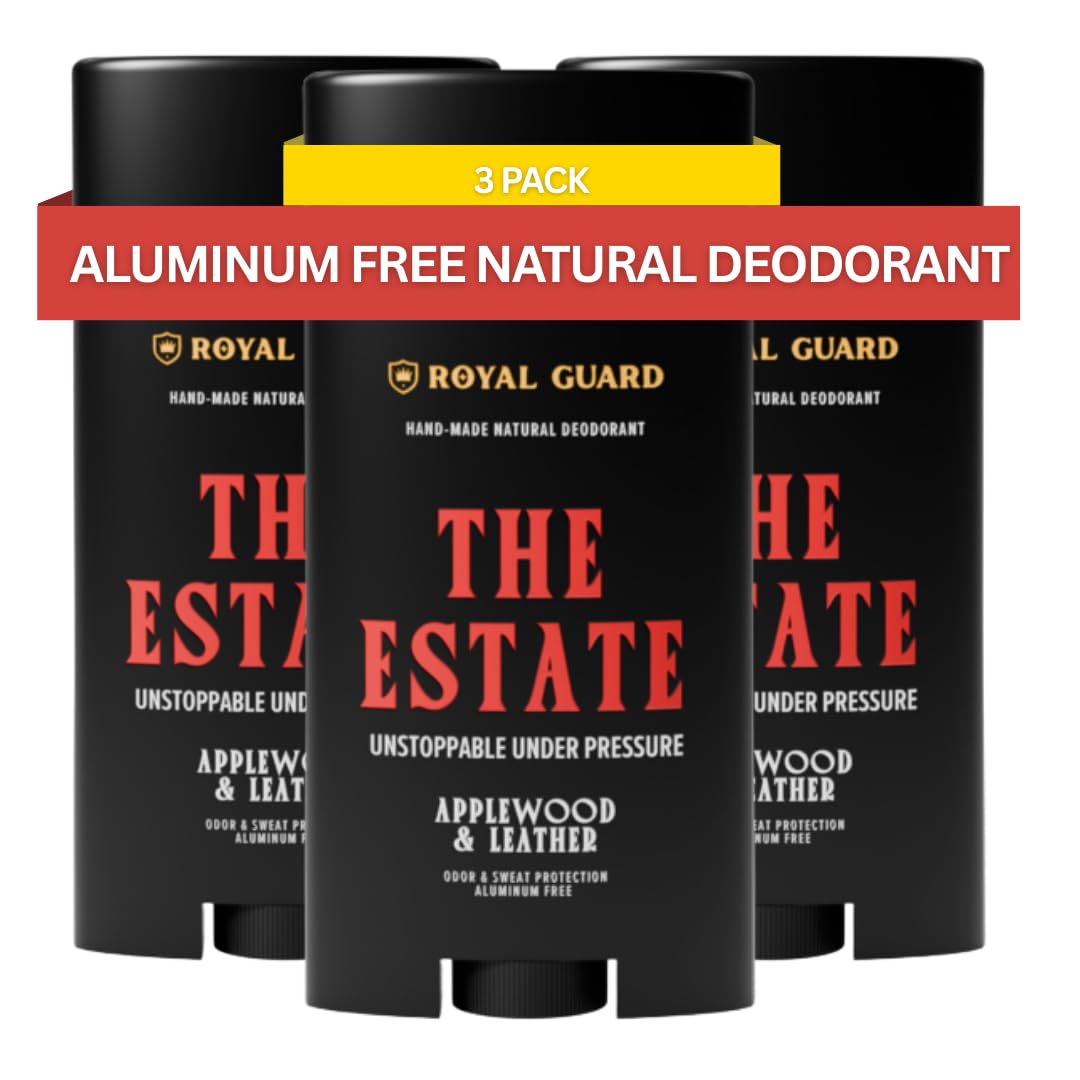 Royal Guard Natural Deodorant for Men - The Estate - Aluminum Free, Organic, Vegan, Chemical-Free, Non-Toxic, Hypoallergenic - Applewood & Leather Scent (3)
