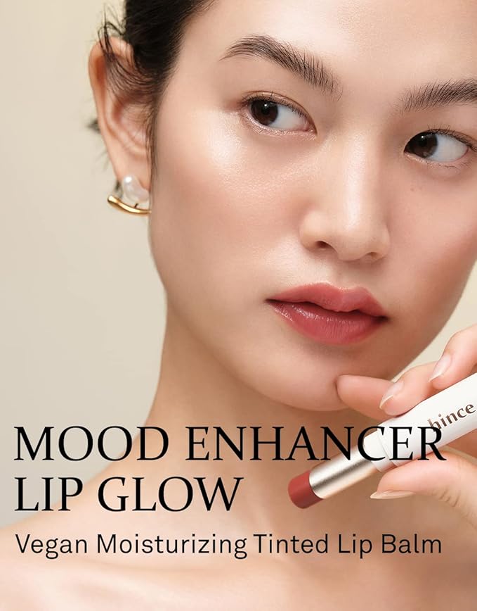HINCE Mood Enhancer Lip Glow, Moisturizing Lip Balm with Shea Butter & Sweet Almond, Non-Sticky and Long-lasting Tinted Lip Tint with Buttery Balm Texture for Neutral Color 0.2oz. (1, DEAR ROSE, 02)