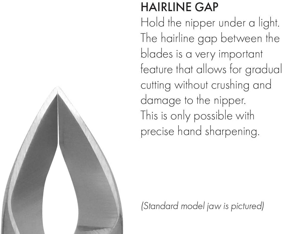 GERMANIKURE Tapered Professional Cuticle Trimmer - 3/4 Full Jaw Nipper - Ethically Made in Germany - FINOX Stainless Steel Sharp Cuticle Remover in Leather Case – Manicure Tool, r157, 7mm