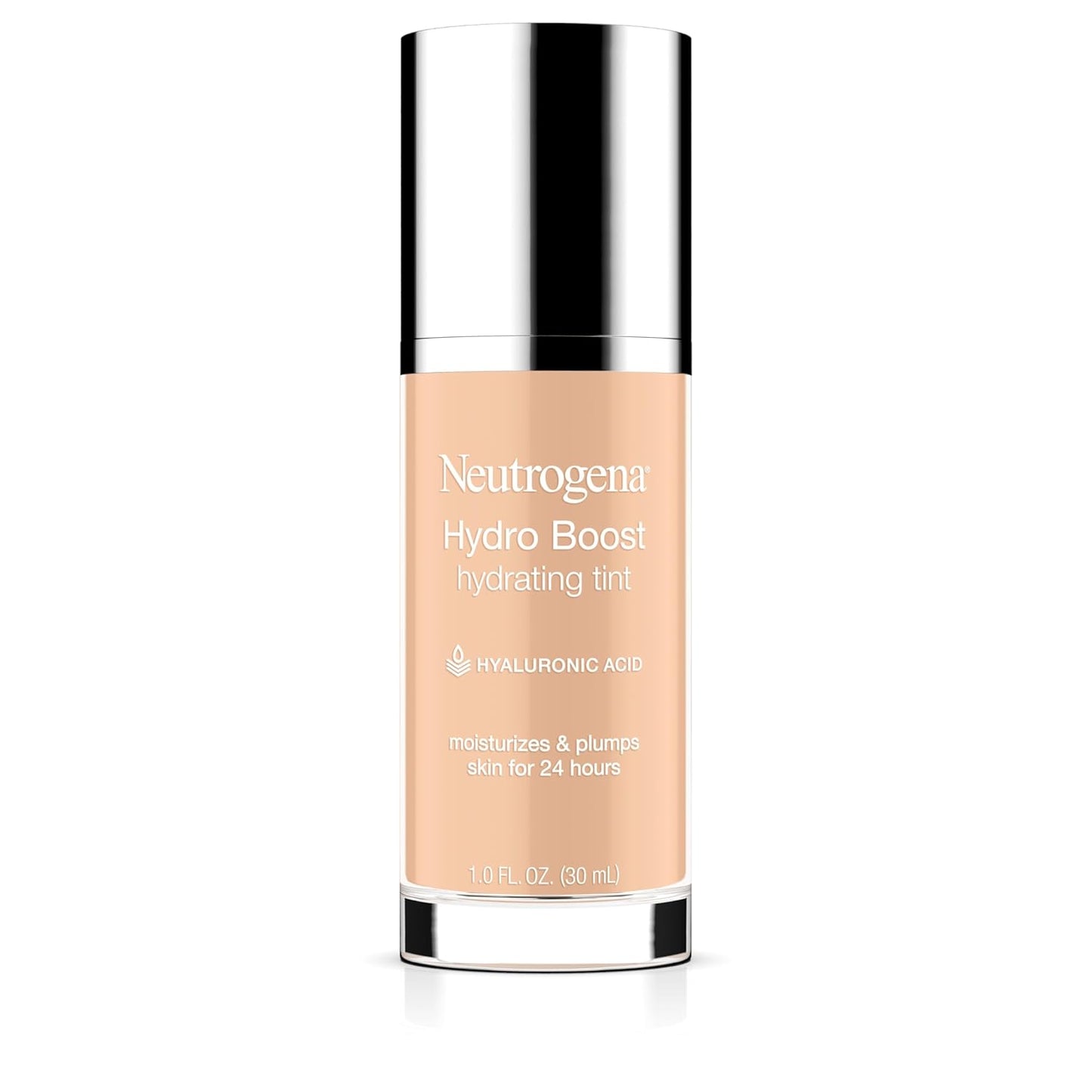 Neutrogena Hydro Boost Hydrating Tint Foundation Makeup for Dry Skin, with Hyaluronic Acid, Lightweight Oil-Free Water Gel, Non-Comedogenic 10 Classic Ivory, 1.0 fl. oz
