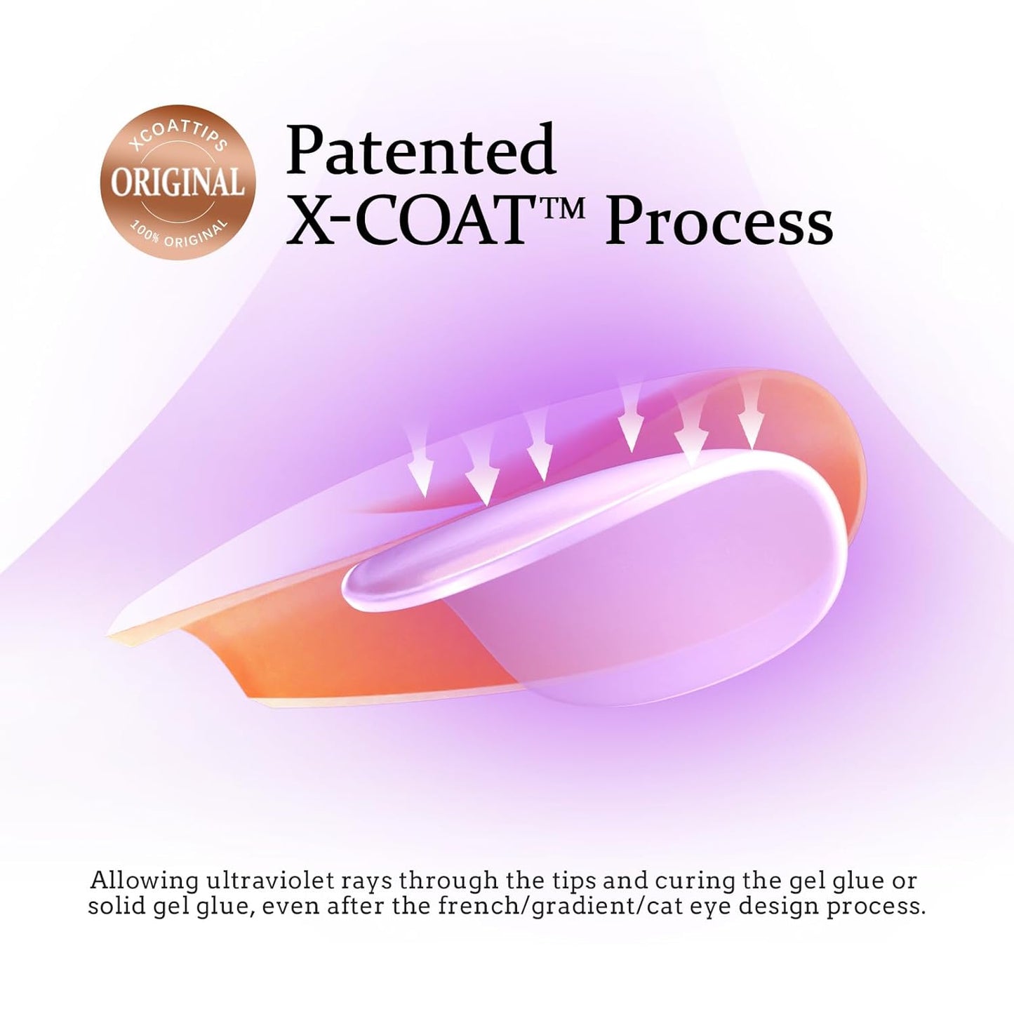 BTArtboxnails XCOATTIPS Black Press on Nails - French Tip Press on Nails Long Coffin Nail Tips, Soak Off Acrylic Gel Fake Nails Art Extension