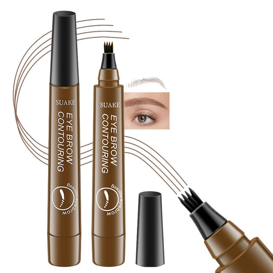 Kaely 2Pcs Eyebrow Pencils for Women, 4 Tip Magical Precise Waterproof Brow Pen, Microblading Eyebrow Contouring Pen, lapiz de cejas 3d Eye Brow Gel, 24h Smudge Proof, 01 Light Brown