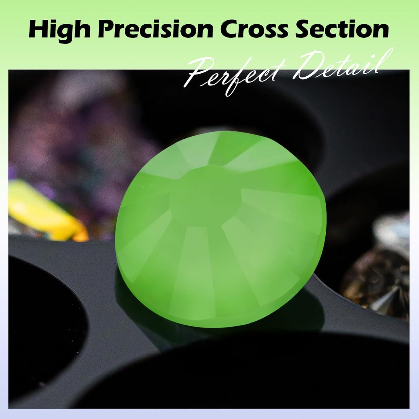 Mocha Lt.Green Flatback Rhinestones, Glass Rhinestones for Nail Art and Craft, Glue Fix, Loose Crystal Gemstones(Mocha Lt.Green, SS20, 1440pcs, 4.6-4.8mm)