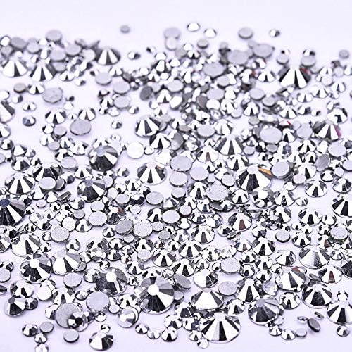 3456pcs Flatback Rhinestones Glass Charms Diamantes Gems Stones for Nail Art 6 Size ss4~ss12 Silver