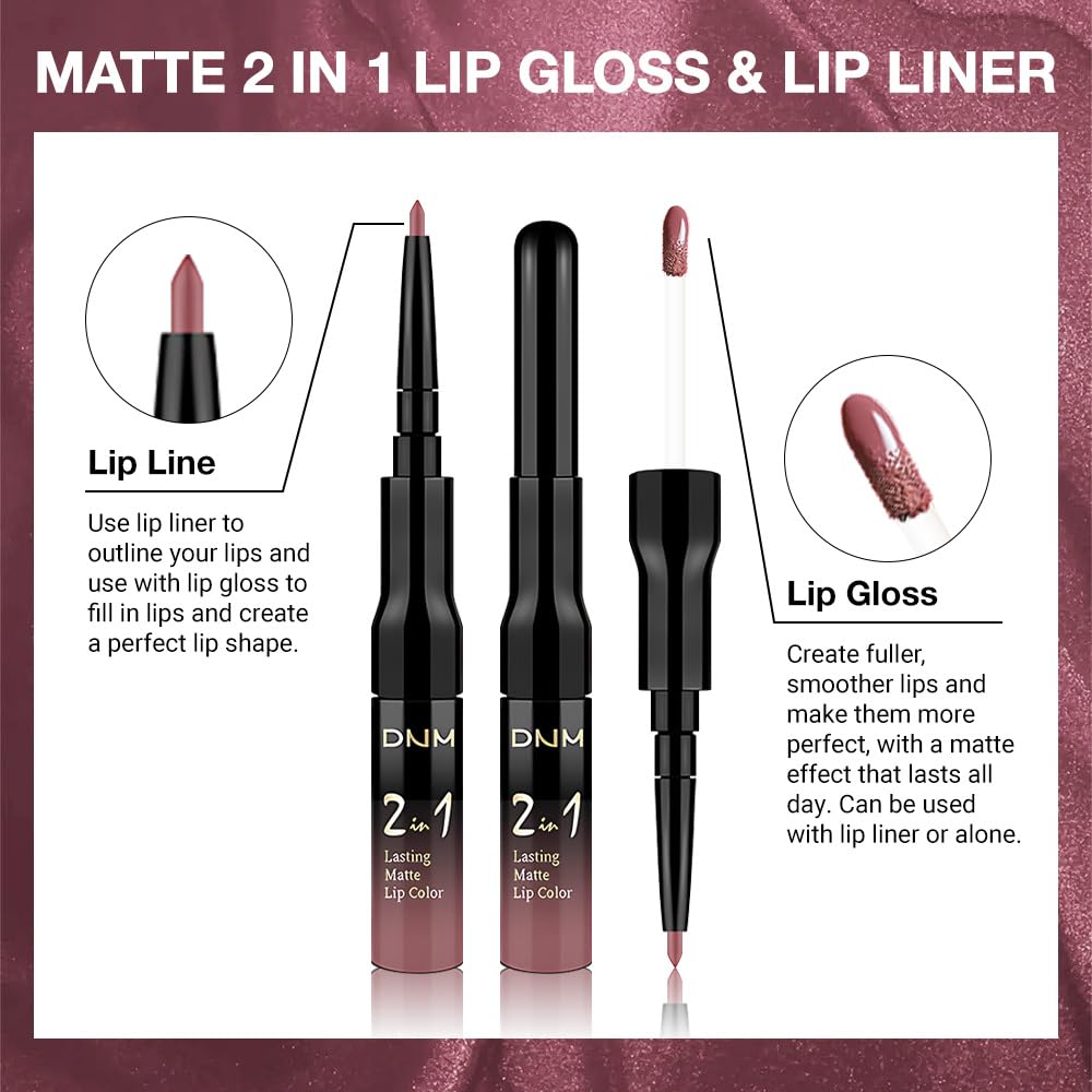 Kaely 2-in-1 Matte Lipstick and Lip Liner, Liquid Lip Stain Makeup for women Long Lasting Waterproof Smudge Proof, labiales matte mate larga duracion listip 24 hours originales, 29 Antique Rose