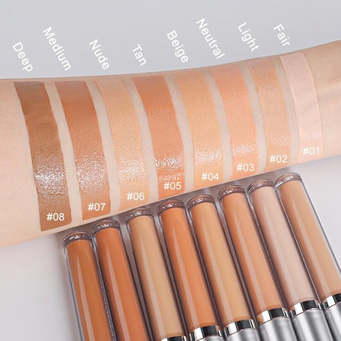 Kaely 2Pcs Hydrating Concealer Wand,Full Coverage Liquid under Eye Concealer,Long Lasting Waterproof Primer Makeup for Dark Circles and Puffiness Trouble Spots Redness,Eye Ring corrector de ojeras 06