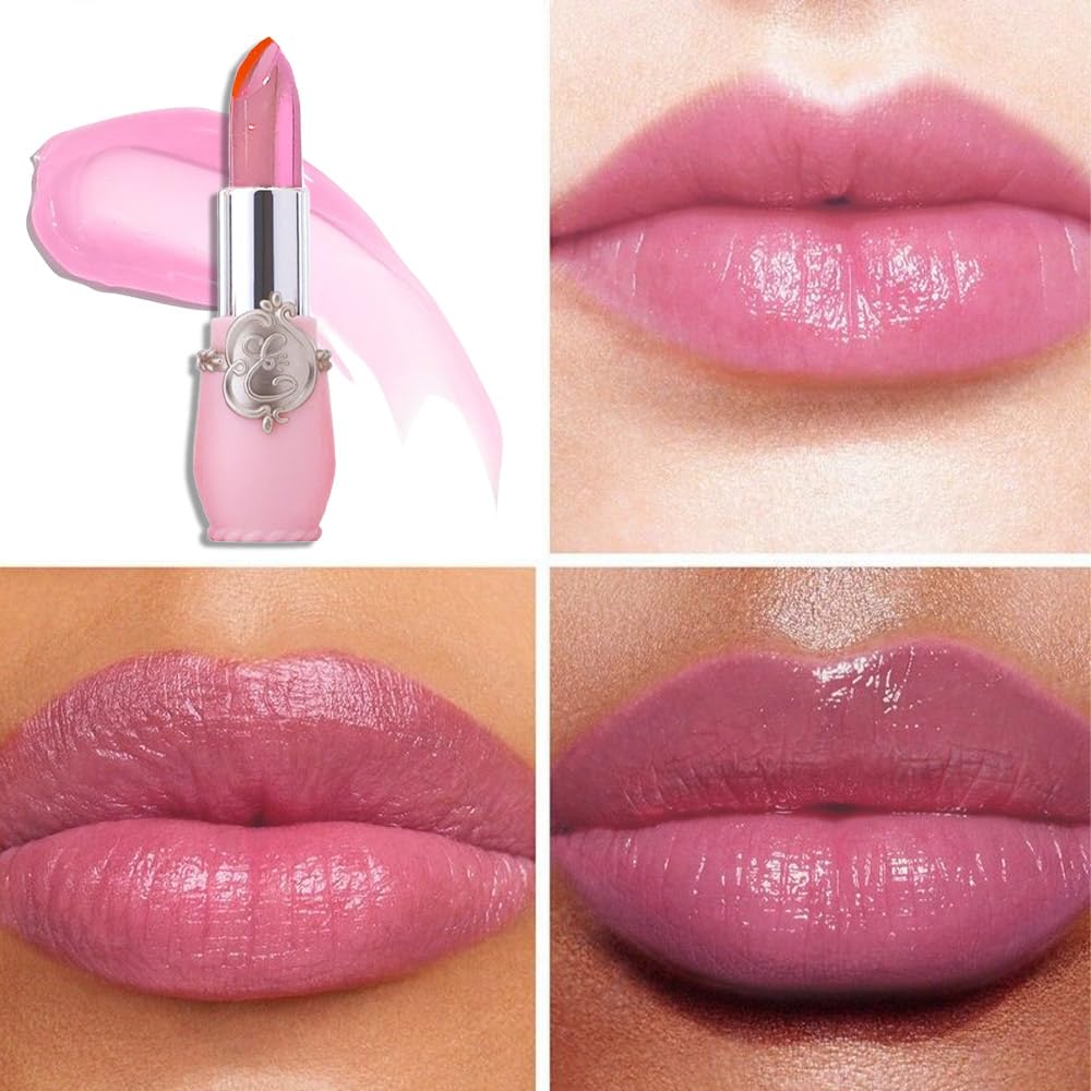 BINGBRUSH 3PCS Jelly Color Changing Lipstick Set - Temperature & pH Activated, Hydrating Non-Sticky Long Lasting Lip Balm, Moisturizing Lip Gloss (#Jelly Color Changing, 3 Count (Pack of 1))