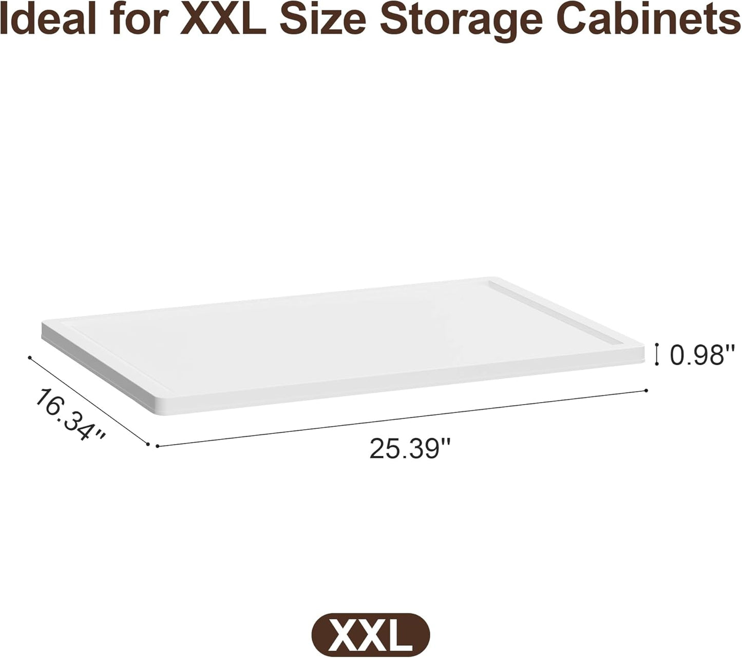 JOYMOOP Foldable Storage Cabinet Top Cover, Fits XXL Storage Boxes, Durable, Easy to Install, Dustproof and Waterproof, White