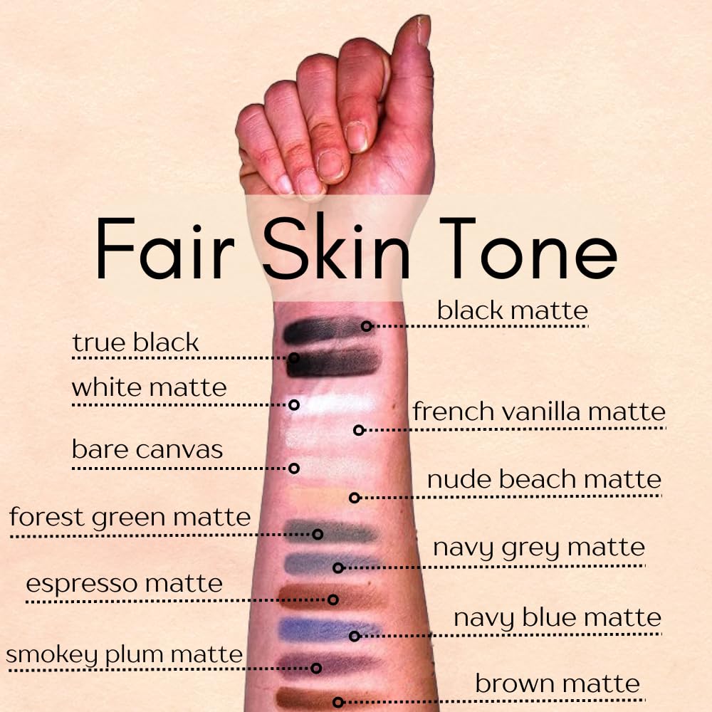 Navy Blue Grey Gray Silver Matte Opaque Vegan Pressed Powder Single Eyeshadow; Talc, Paraben & Cruelty Free