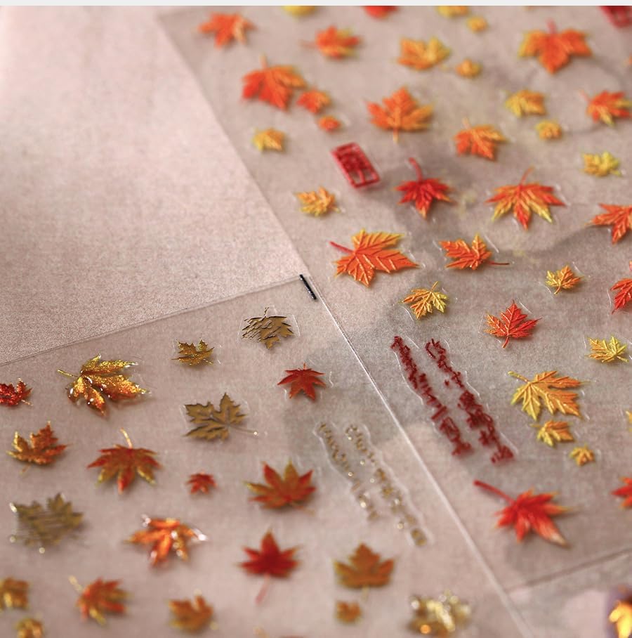 Fall Nail Stickers 5D Embossed Maple Leaves for Thanksgiving Day Nail Art Self-Adhesive Autumn Nails Decoration Gold Maple Leaf Nail Decals DIY for Women Nail Supplies