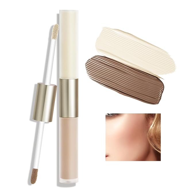 Boobeen Liquid Highlighter Contour Makeup, Face Highlighter Bronzer Stick, Silky Smooth Cream Face Illuminator Makeup Pen for Face & Body, Create a Natural Matte Finish, Lightweight, Long Lasting