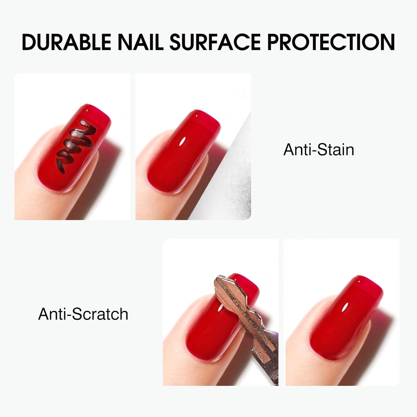 CANNI 2 Pcs No Wipe Gel Top Coat and Base Coat Set- High Gloss Shiny Long Lasting Base Top Coat Gel Nail Polish, Soak Off Nail Art Home and Professional Manicure