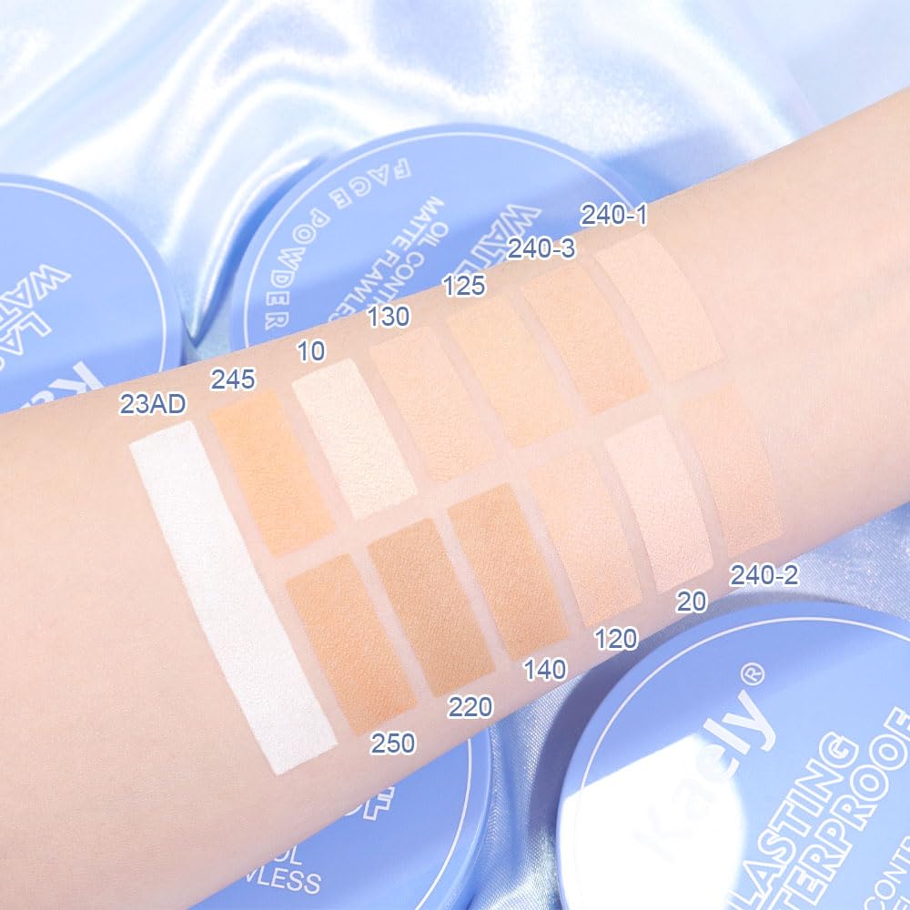 evpct Oil Control Pressed Face Powder Compact for Women, Translucent Setting Powder Makeup Foundation for Women, Waterproof Long Lasting Lightweight, polvo compacto de maquillaje, 125 Ivory Buff