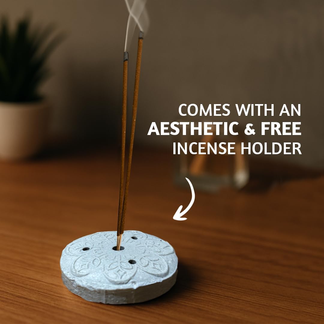 Folkulture Church Incense Sticks | Set of 100 Insence-Sticks with Holder for Relaxation | Frankincense & Myrrh Incense | Organic, Slow Burning & Non Toxic Inscents for Worship