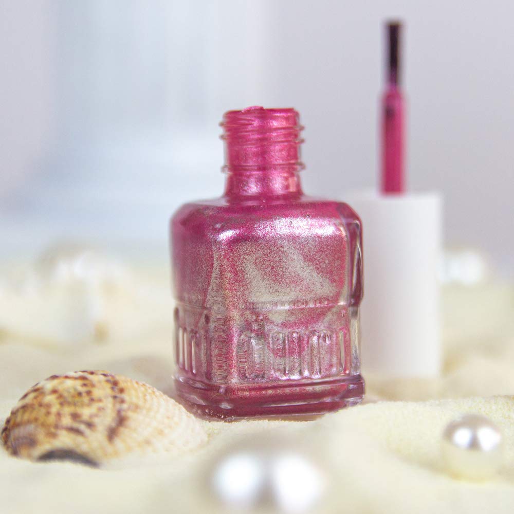 duri Nail Polish, 768 Shimmer Reef, Rouge Pink Metallic Shimmer, Full Coverage, Shiny Finish, Fast Drying, Lasting, 0.45 Fl Oz