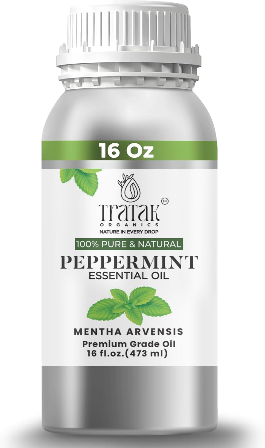Peppermint Essential Oil - 100% Pure and Natural Oil with Premium Dropper - Undiluted Essential Oil for Aromatherapy, Diffuser, Hair Care, Skin Massage and DIY's - Huge 16 Oz