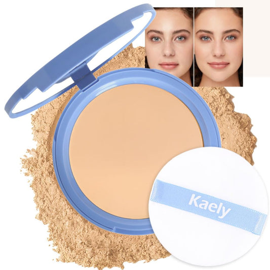 evpct Oil Control Pressed Face Powder Compact for Women, Translucent Setting Powder Makeup Foundation for Women, Waterproof Long Lasting Lightweight, polvo compacto de maquillaje, 02# Natural Beige