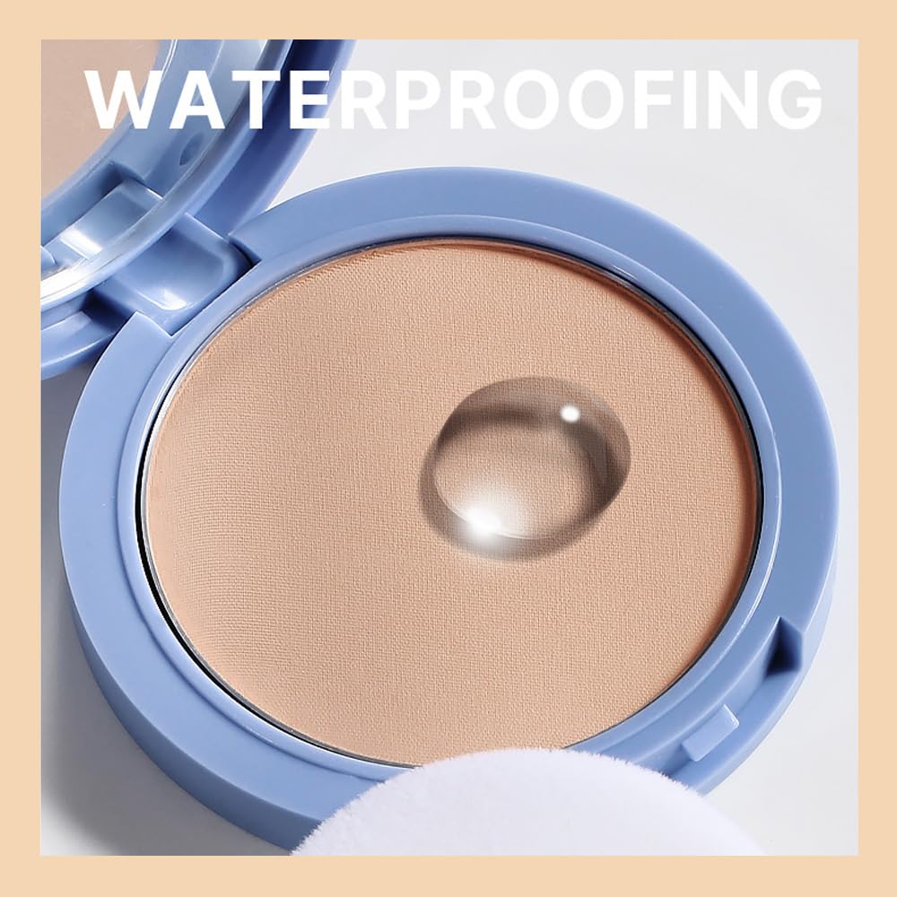 Kaely Oil Control Face Pressed Powder, Perfection Matte Compact Powder, Long Lasting Waterproof Finishing Powder Makeup, polvo compacto de maquillaje, Lightweight, Vegan, 140 Golden Beige