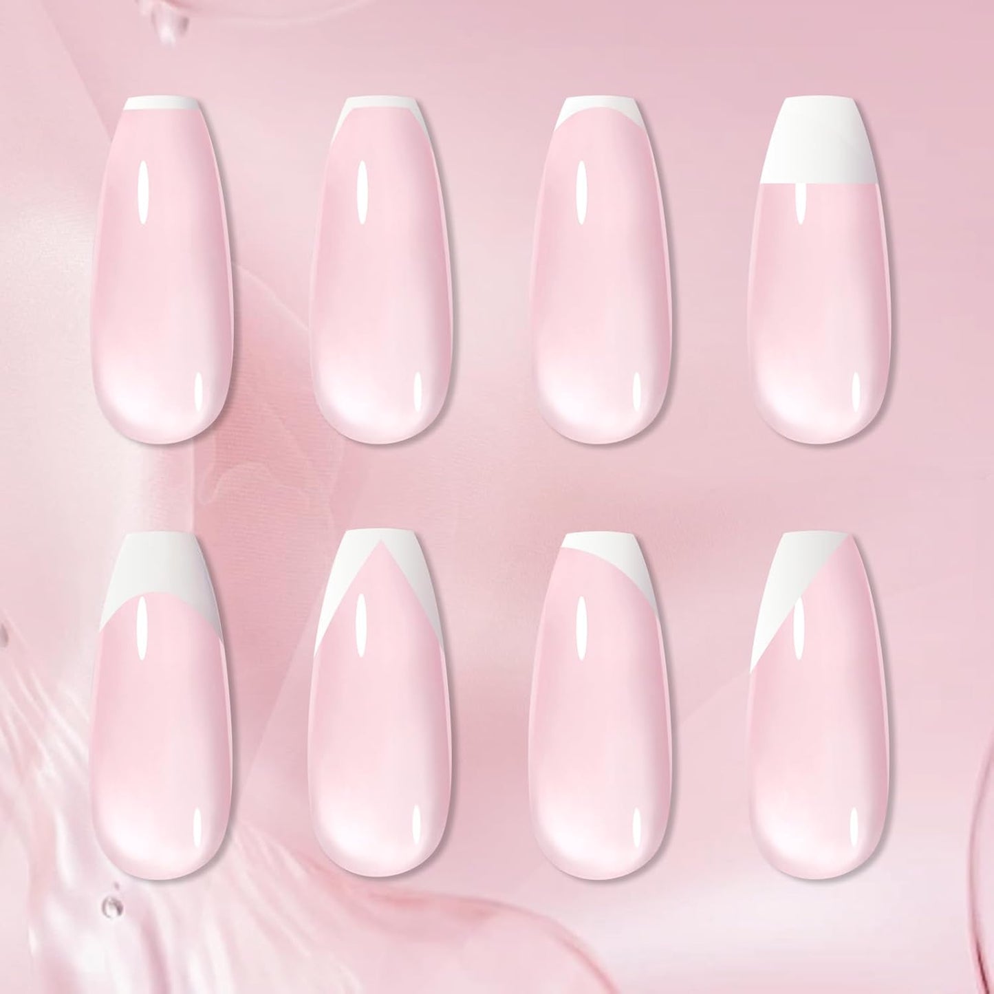 Born Pretty French Manicure Kit, Nail Stamper and 2Pcs Gel Nail Polish, Include Jelly Milky Pink White Colors for French Tip, U V Light Cure