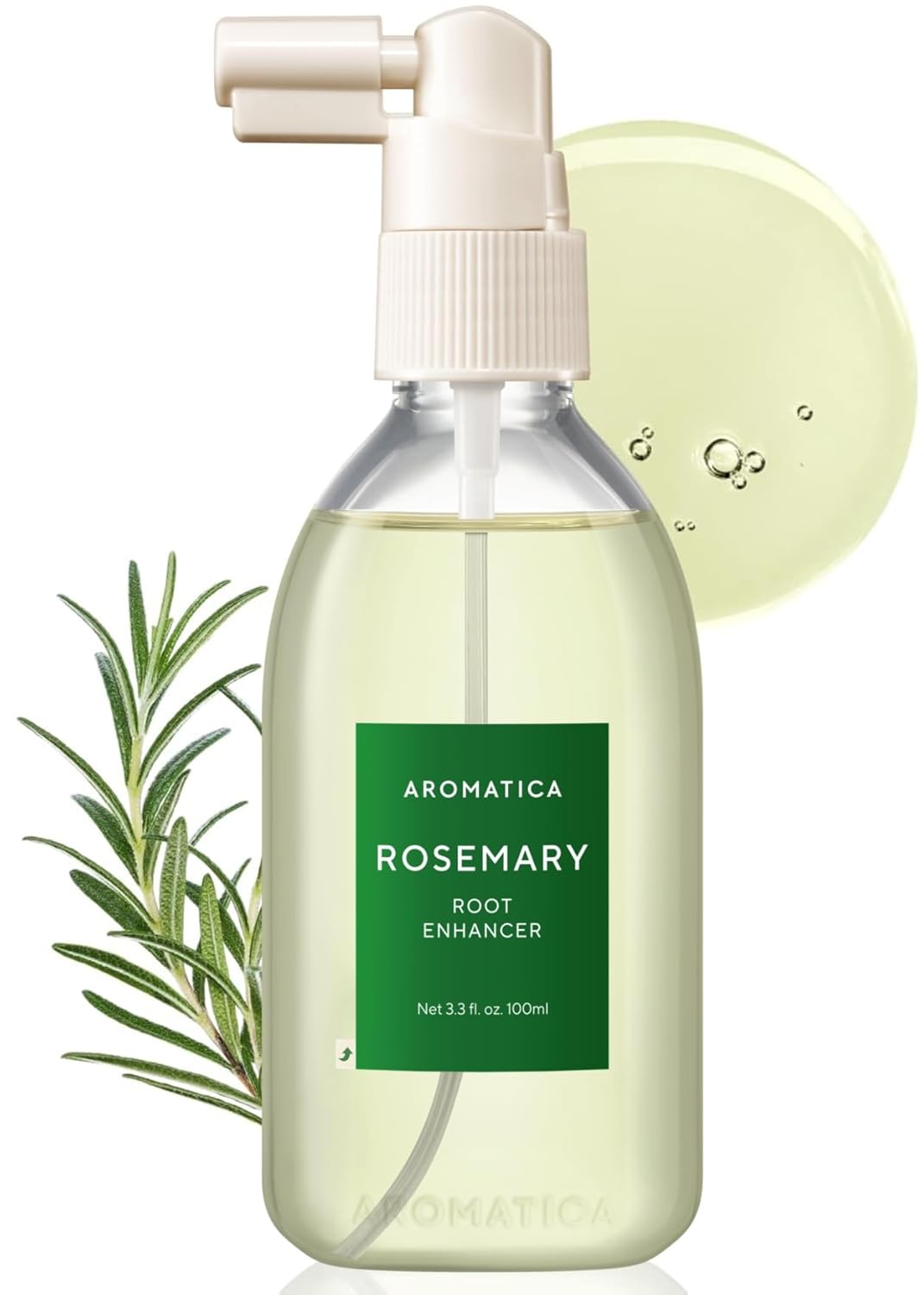 AROMATICA Root Enhancer Rosemary Water Spray for Hair Growth – Korean Hair Care Oil for Scalp Detox – Flaky & Itchy & Dry Scalp Treatment – Free from Sulfate, Silicone, and Paraben (3.38oz)