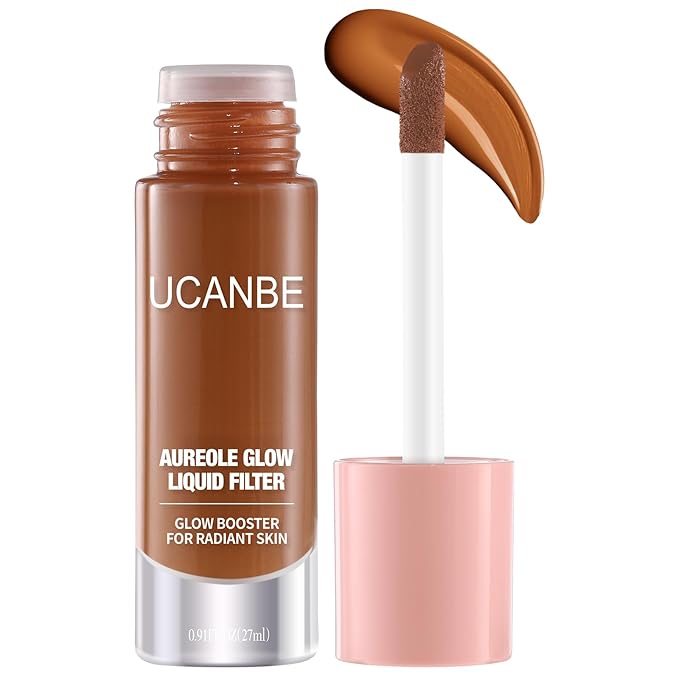 UCANBE Halo Glow Liquid Filter, Face Complexion Booster For Radiant Skin All Day Longwear, Soft-Focus Look Sodium Hyaluronate Vegan & Cruelty-Free - 0.91OZ Medium Tan