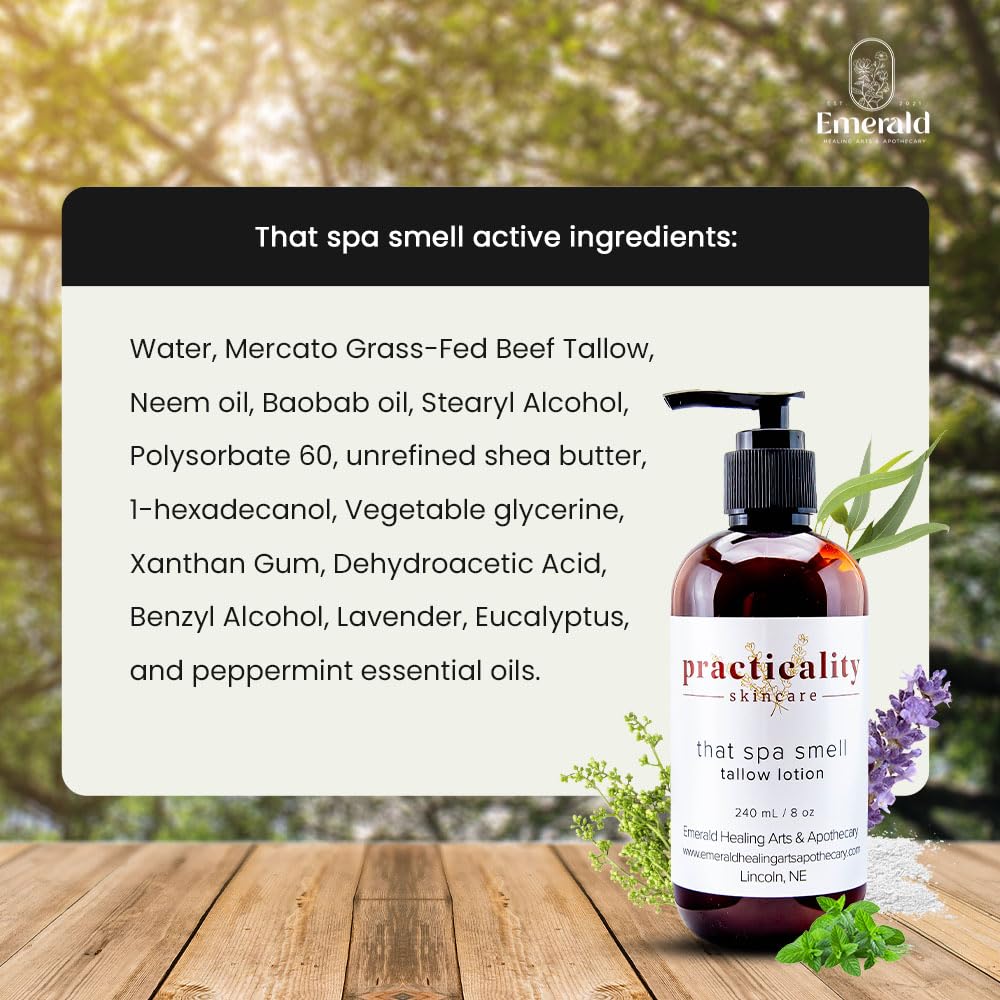 Practicality That Spa Smell Tallow Lotion l Grass Fed Beef Tallow for Skin l All Skin Types ; 2.0 FL Oz l 1 Pc (2oz)