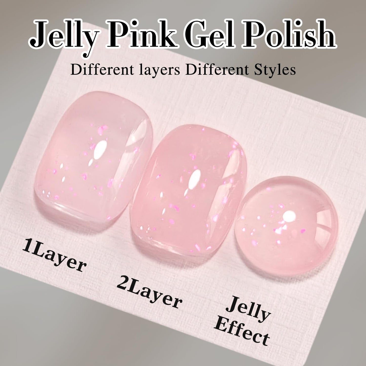 Double Rhythm Gel Polish Translucent Sheer Neutral Natural Light Milky Same Color Same Bottle 15ML Jelly Polish Art DIY at Home (Milky Pink Glitter-A1379)
