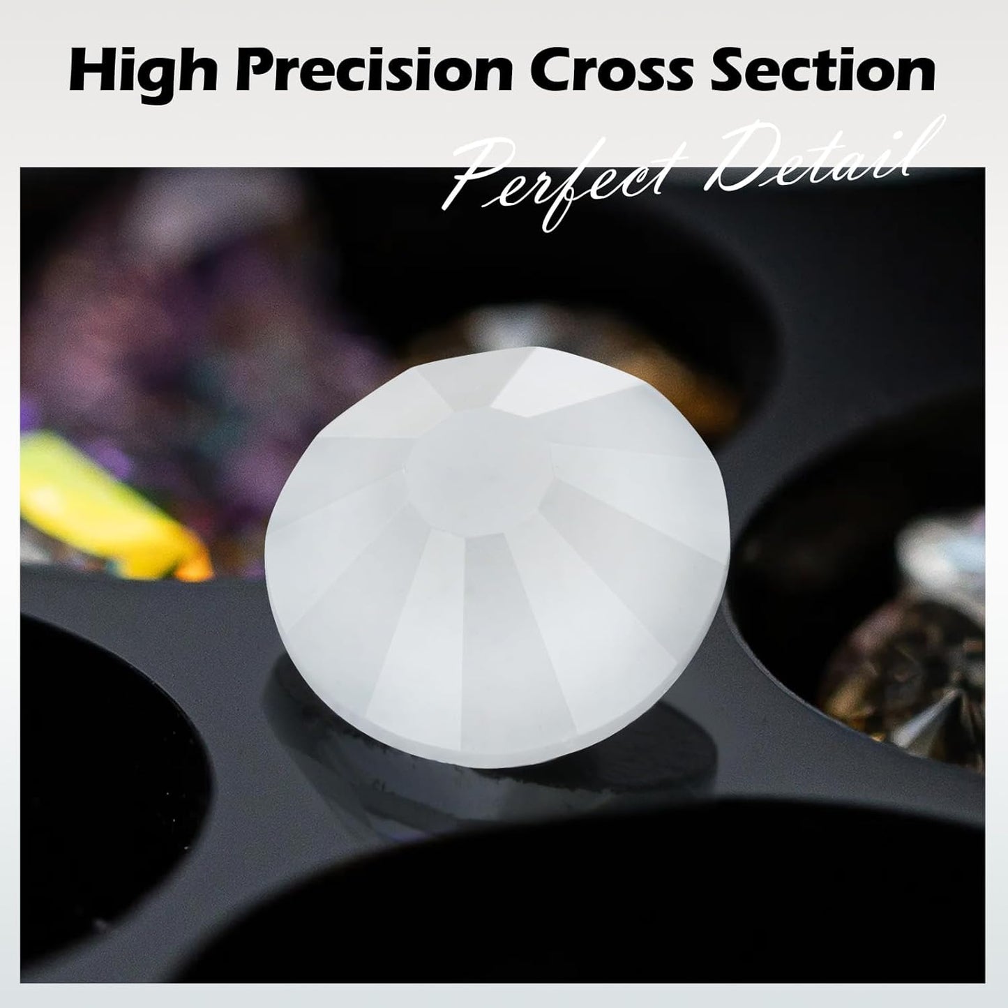 Neon White Flatback Rhinestones, Glass Rhinestones for Nail Art and Craft, Glue Fix, Loose Crystal Gemstones(Neon White, SS12, 1440pcs, 2.9-3.0mm)