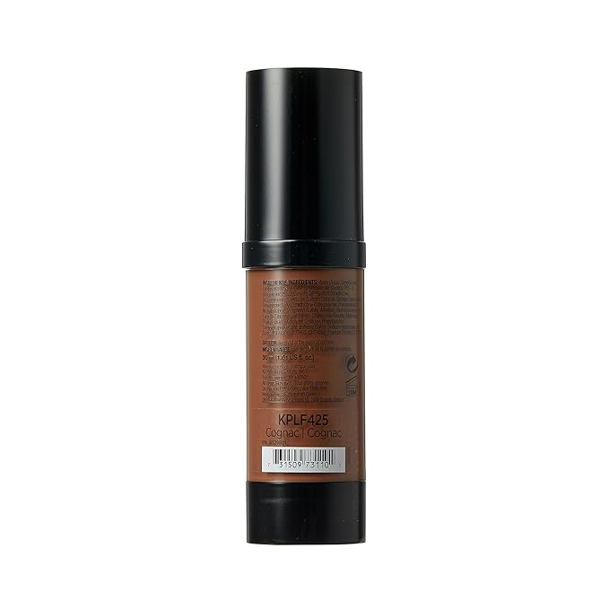 Kiss New York Professional Liquid Foundation - Lightweight and Hydrating Formula, Natural Finish, Control Shine, Cover Pores, Medium to Full Coverage, Green Tea Extract (Cognac)