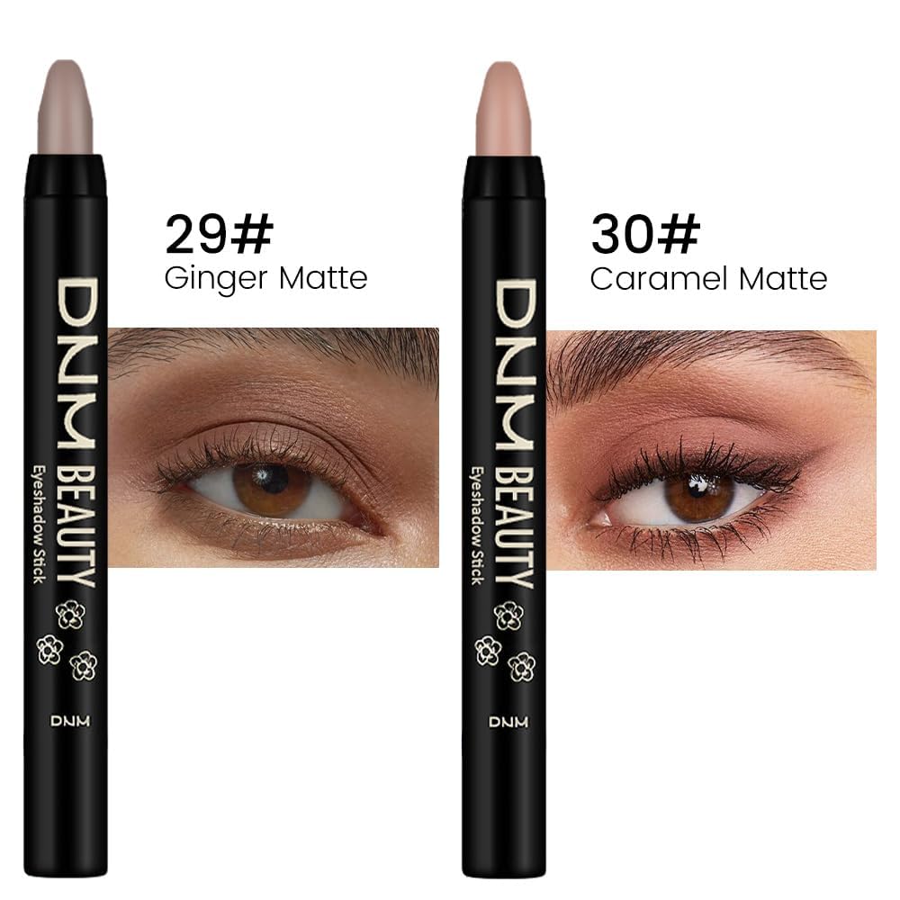 evpct 2Pcs Cream Eyeshadow Sticks Set for Eyes Waterproof, Ginger Matte Caramel Matte Eye shadow Stick Pencil Pen Bulk sombras en crema para ojos 29+30