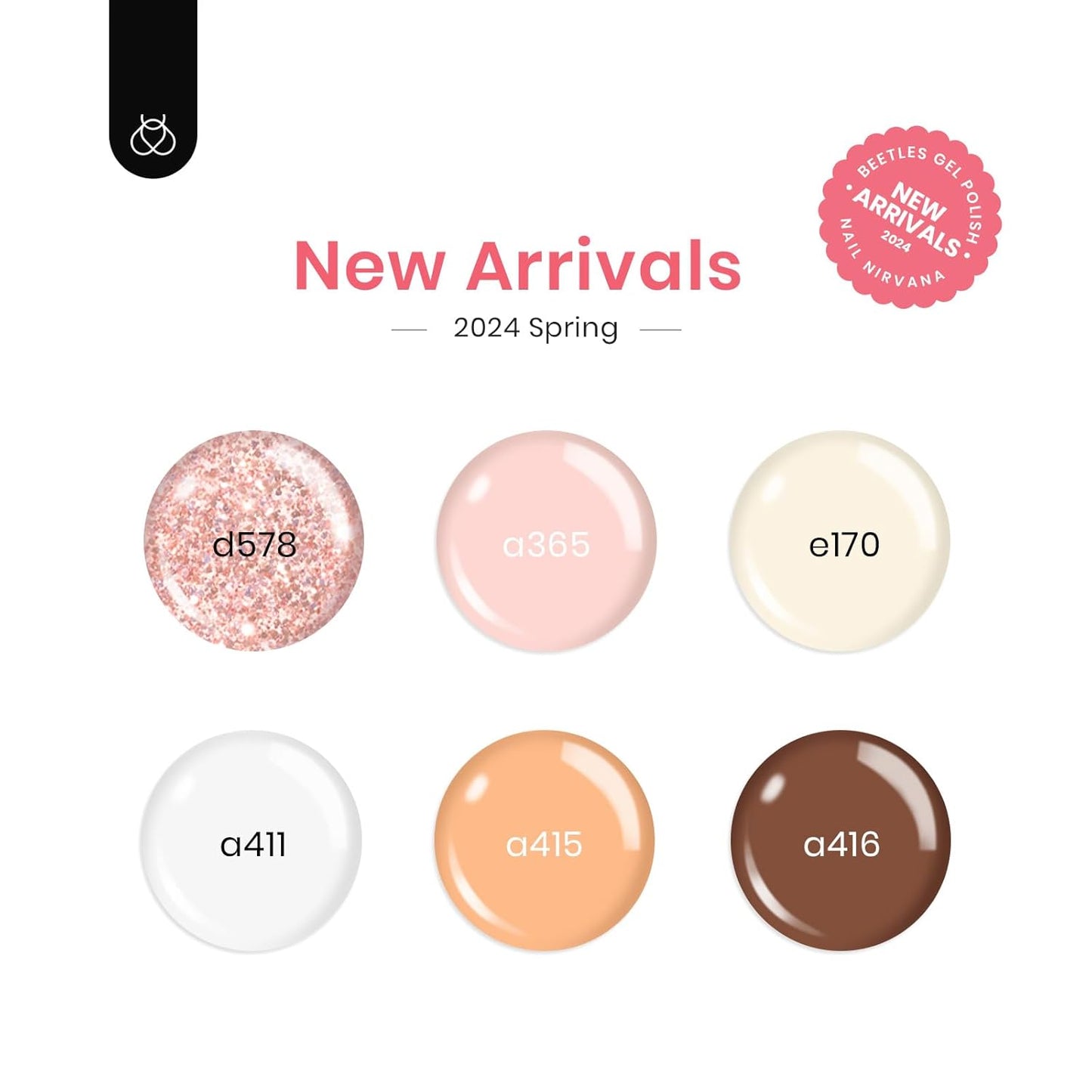 Beetles Fall Gel Nail Polish Set, 6 Colors Nude Brown Pink Milky White Glitter Gel Polish Set Soak Off Uv Led Lamp Manicure Gifts for Women