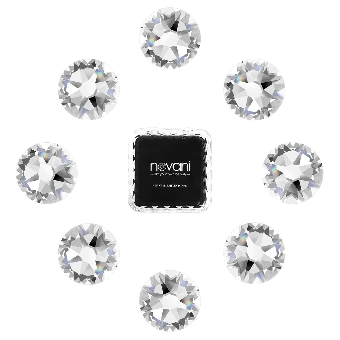Novani 720pcs Clear Rhinestones Flat Back Round Rhinestone Style 2088 Sparkly Crystal Gemstones for Nail Art and Crafting,S16(3.8-4.0mm
