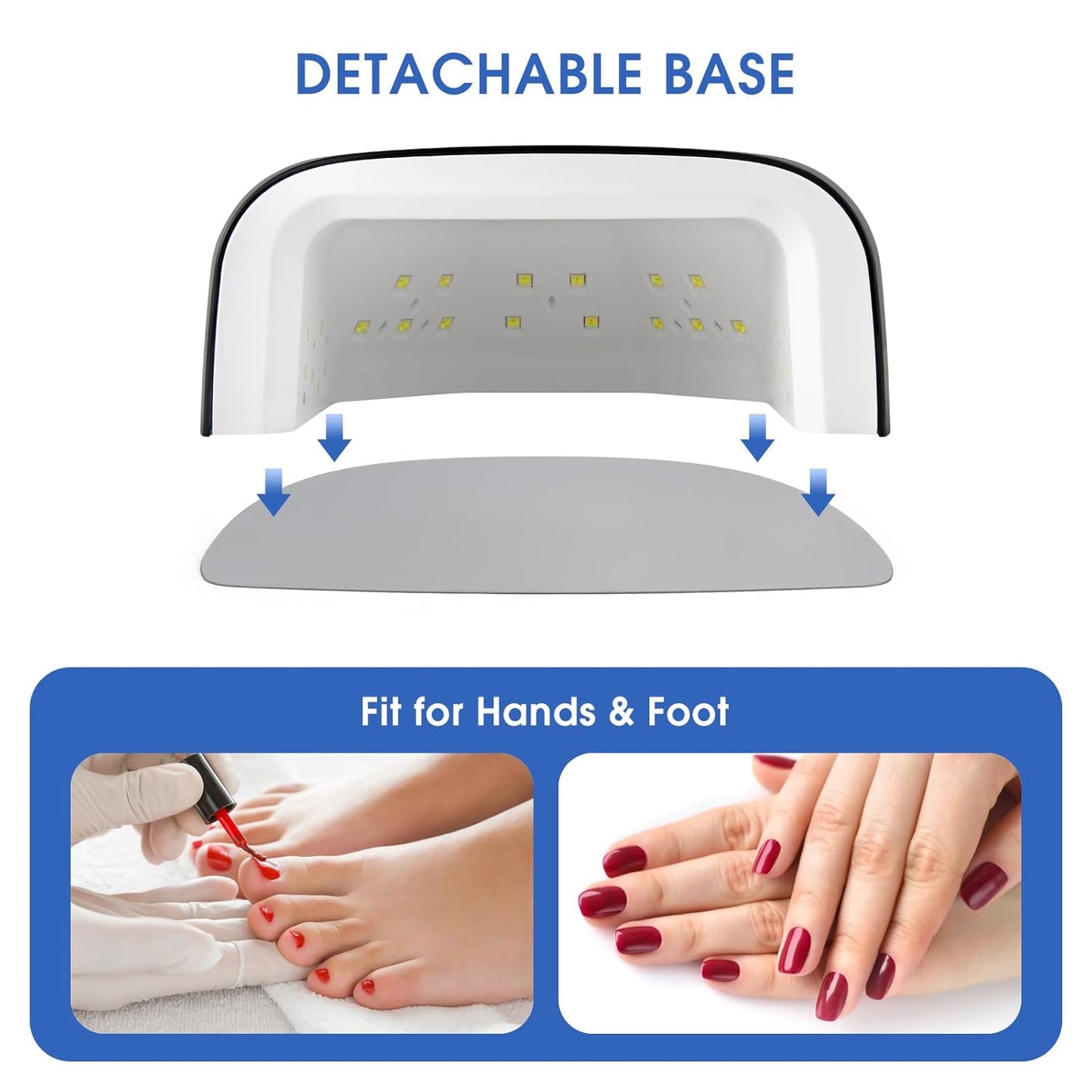 Rechargeable UV LED Nail Lamp 60W Cordless Nail Dryer LED Gel Polish Light with LCD Display, Auto Sensor and 4 Timer Settings, Professional Curing Lamp with 42 LED Beads for Salon and Home