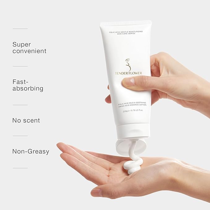 Body Lotion with Folic Acid,Stretch marks cream,Hyaluronic acid body lotion,Shea butter,Skin Firms, Smooth, unscented cream,sensitive skin, Moisturizing Dry Skin (6.7oz)