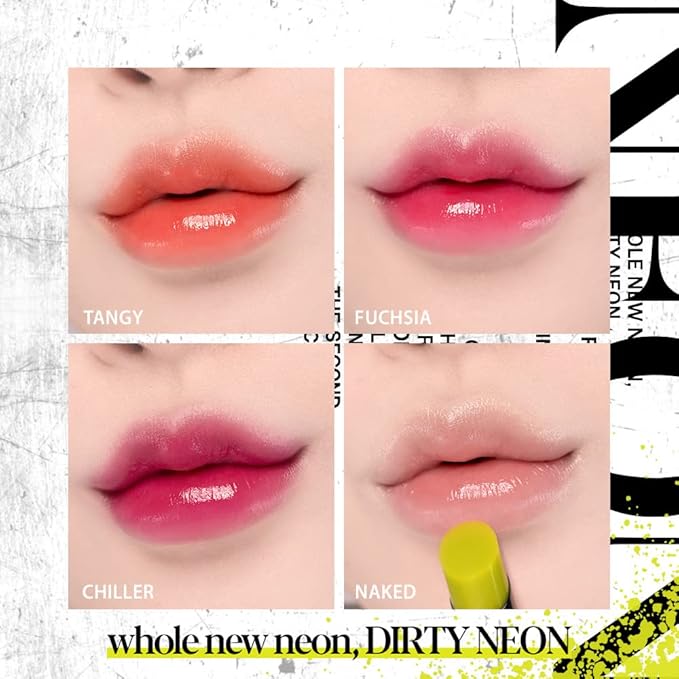 Espoir Dirty Neon vegan shine lipstick #6 Tangy (4.5g) | Wearable Shine Neon with Bright Acid Color Lip Stick | a Moist and Soft, Long Lasting Lipstick | Korean Makeup