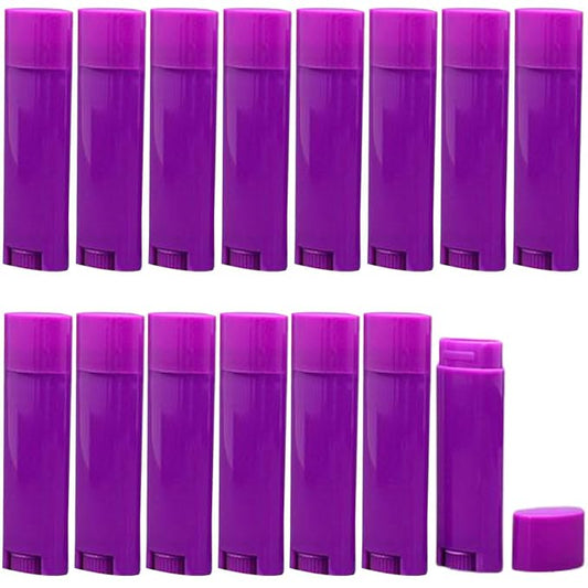 5ml 25Pcs Empty Oval Deodorant Lip balm Tubes Containers Twist-up Refillable Containers for Lipstick,Chapstick,Homemade Lip balm,DIY Deodorants(Purple)