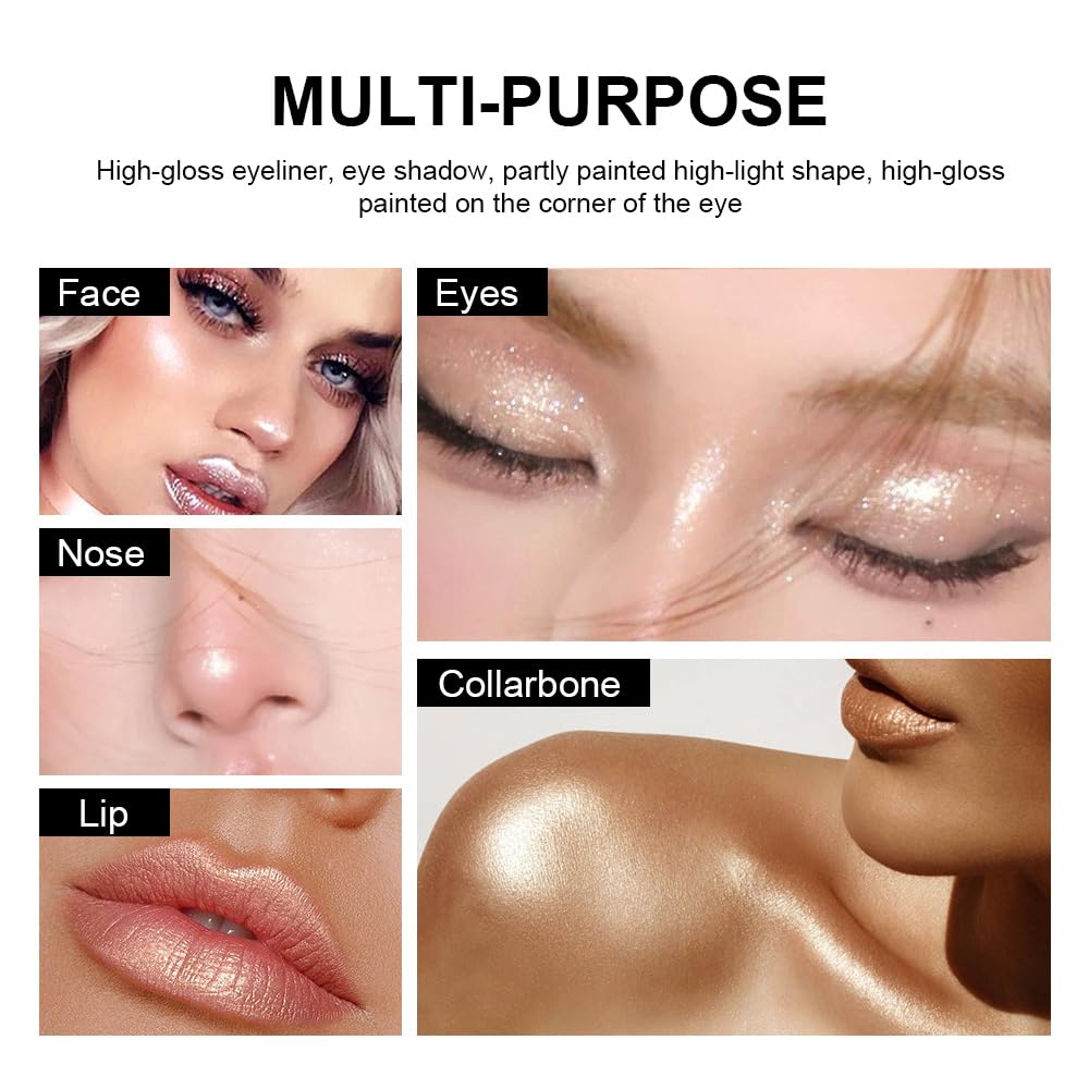 Blue Eyeshadow Stick Makeup, Cream Shimmer Eye Shadow Pencil, Hypoallergenic Waterproof Long Lasting Crayon, Smooth Glitter Primer Palette Eyeliner Make up