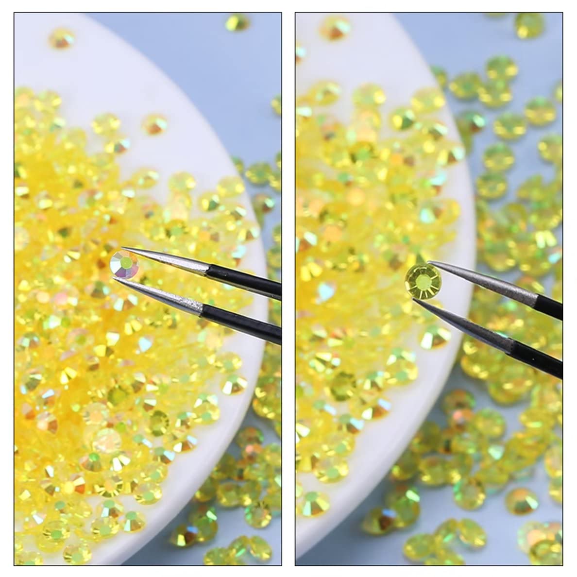 4500 Pcs SS12 3mm AB Flatback Rhinestones for Nails Art Crafts Transparent Glitter Round Gems Crystals DIY Clothes Shoes(Clear Champagne AB)