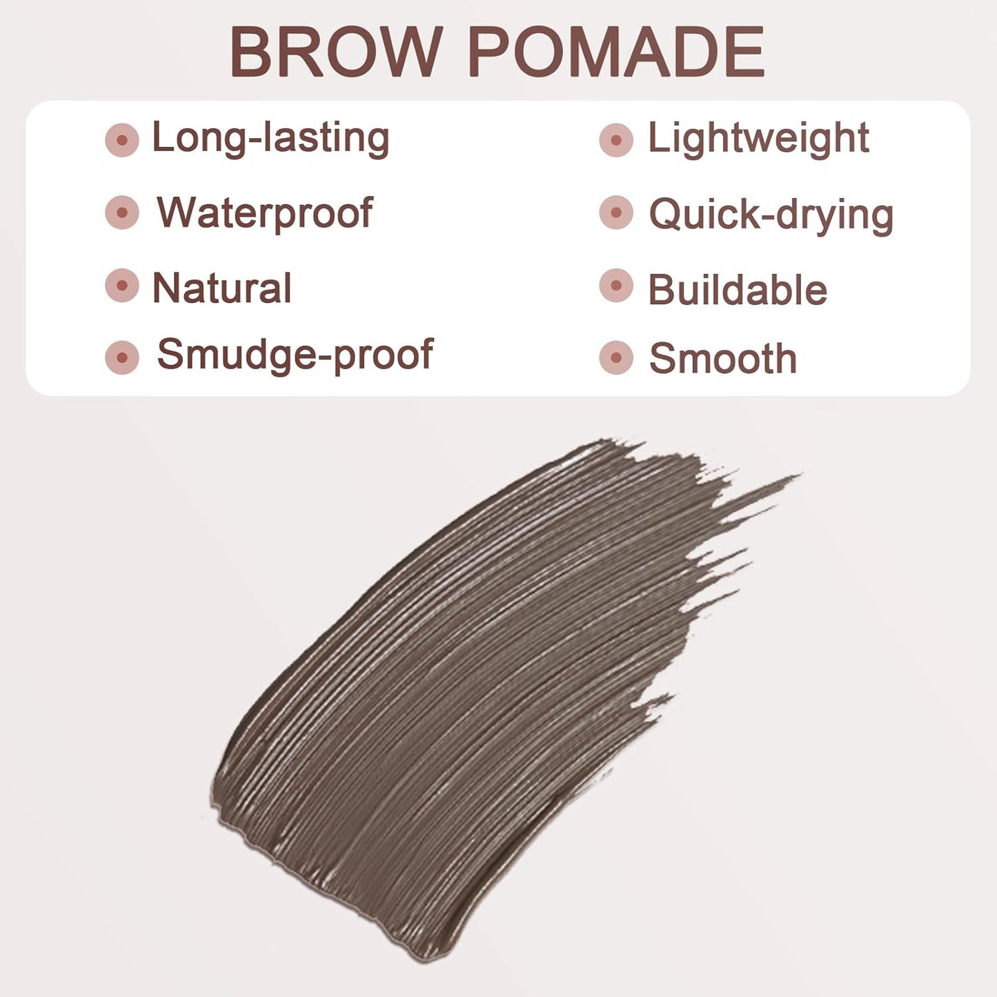 Boobeen Waterproof Eyebrow Pencil with Pomade, Brow Gel with Dual-ended Brush, Long-Lasting Natural Hair-Like Brows for All Skin Tones, Brown