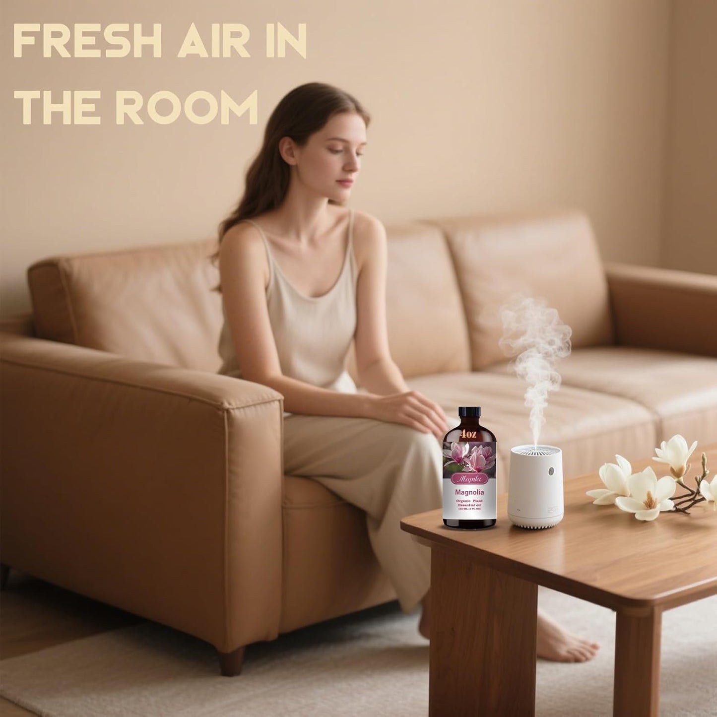 Magnolia Fragrance Oil-Magnolia Essential Oil 4.33oz (130ml)-100% Pure Natural Scent for Diffusers, Candles, Soap Making & Aromatherapy-Relaxing Home & Gift Essential Oil for Bath, Massage