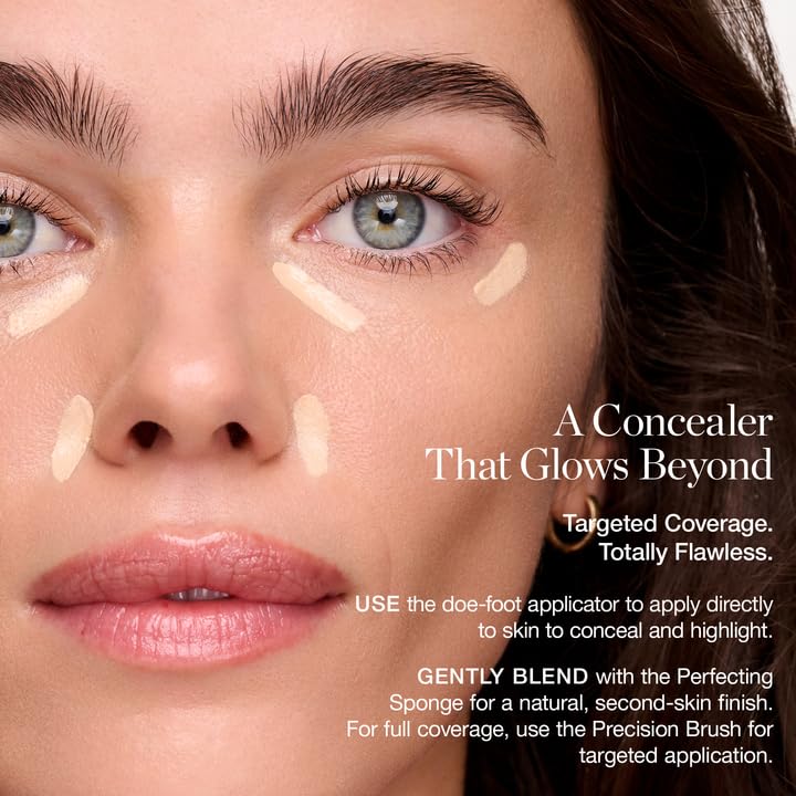 Ogee Complexion Perfecting Under Eye Concealer - Certified Organic Full Coverage Concealer - Buildable Coverage - GINGKO 5.00N - Medium Tan (Neutral Undertones)