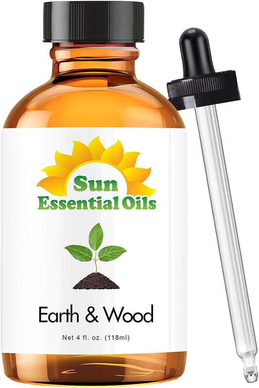 Sun Essential Oils Earth & Wood Essential Oil Blend – Huge 4 oz Aromatherapy Bottle Bul for Diffuser