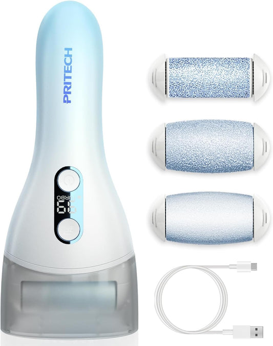 Electric Callus Remover for feet,Rechargeable Foot File Electronic Pedicure Tools Kit for Calloused Removal, Waterproof Electric Foot Scrubber Duty Feet Care for Heels Dead Skin,Blue