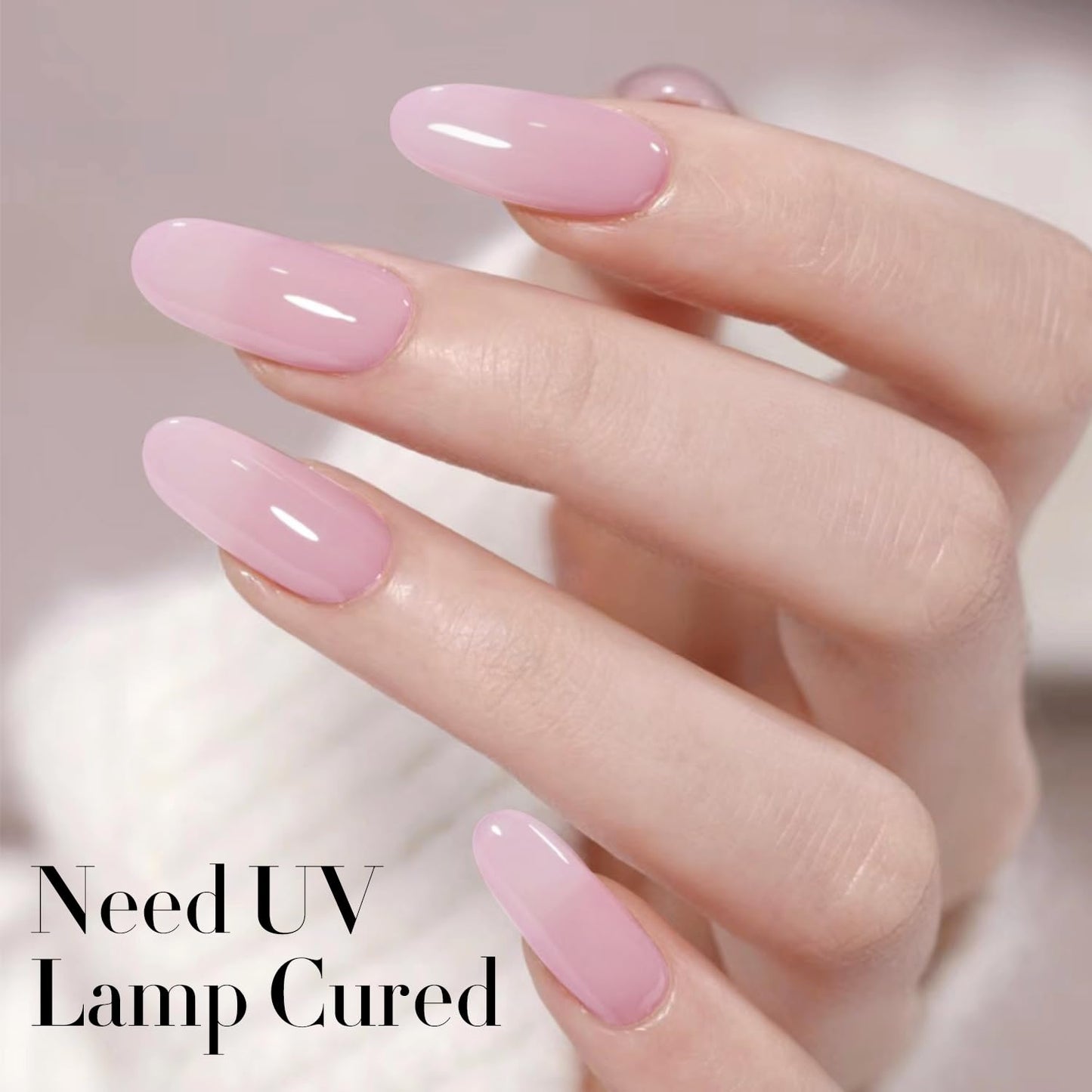 Double Rhythm Translucent Gel Polish Sheer Neutral Natural Light Milky Same Color Same Bottle 15ML Jelly Nail Polish Nail Art DIY at Home (Pink Purple-A1314)