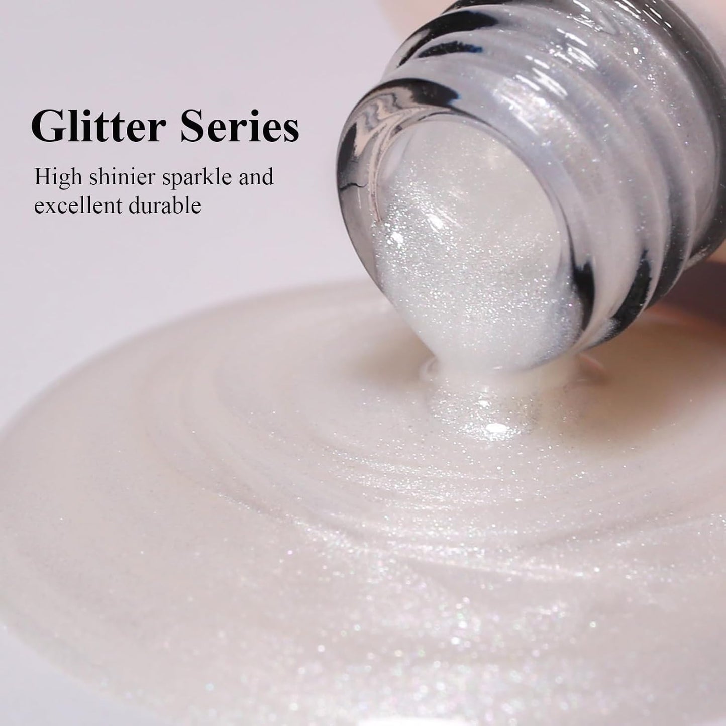 Imtiti Pearl Gel Nail Polish, White Pearl Iridescent Glitter Gel Polish Diamond Shimmer Sparkle Soak Off UV LED Nail Gel Polish Autumn Winter Gel Polish Manicure Gel Nail Kit 10ML